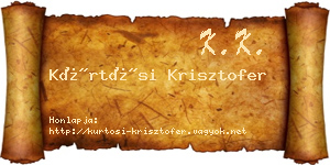 Kürtösi Krisztofer névjegykártya